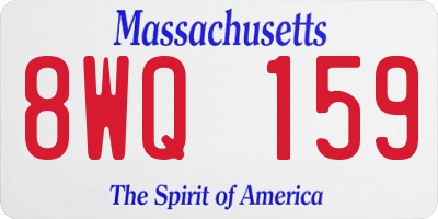 MA license plate 8WQ159