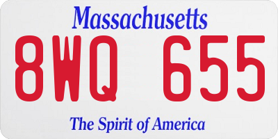 MA license plate 8WQ655