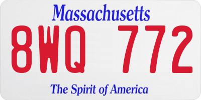 MA license plate 8WQ772