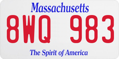 MA license plate 8WQ983