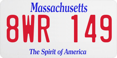 MA license plate 8WR149
