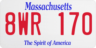 MA license plate 8WR170
