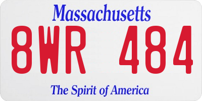 MA license plate 8WR484