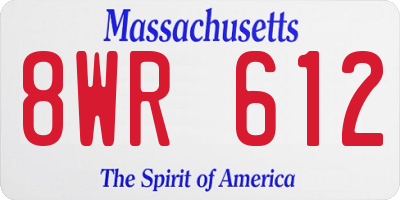 MA license plate 8WR612