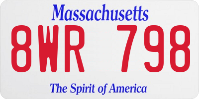MA license plate 8WR798
