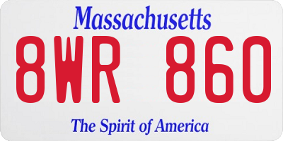 MA license plate 8WR860