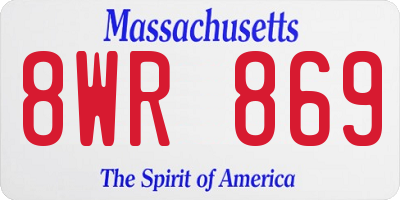 MA license plate 8WR869