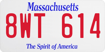 MA license plate 8WT614