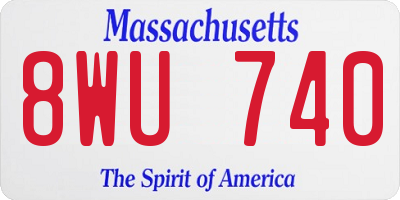 MA license plate 8WU740
