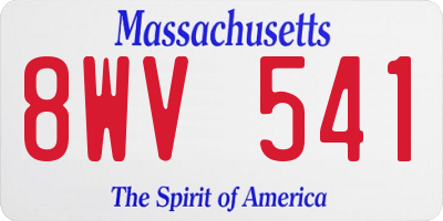 MA license plate 8WV541
