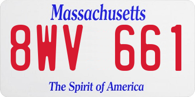 MA license plate 8WV661