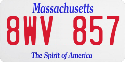 MA license plate 8WV857
