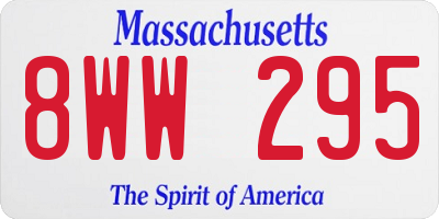 MA license plate 8WW295