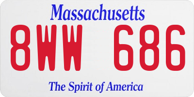 MA license plate 8WW686