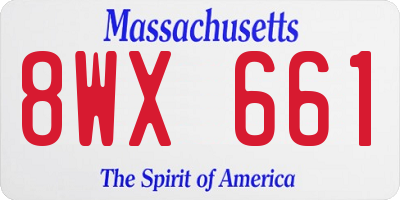 MA license plate 8WX661