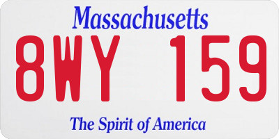 MA license plate 8WY159