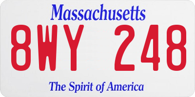 MA license plate 8WY248