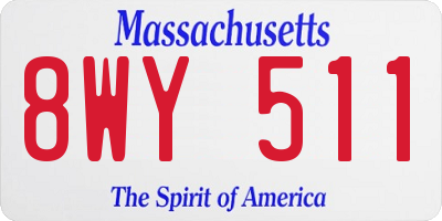 MA license plate 8WY511