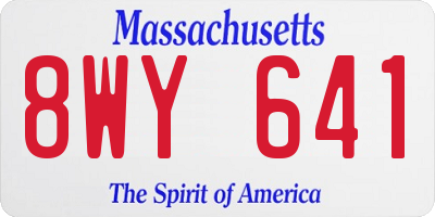 MA license plate 8WY641