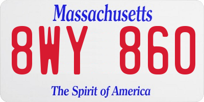 MA license plate 8WY860