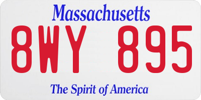 MA license plate 8WY895