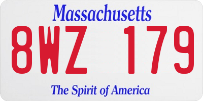 MA license plate 8WZ179