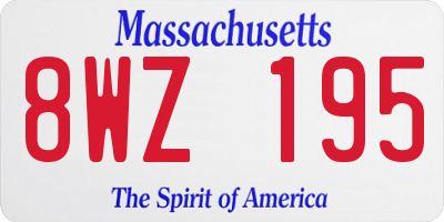 MA license plate 8WZ195