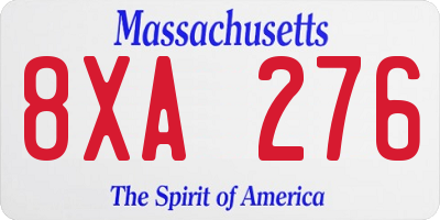 MA license plate 8XA276