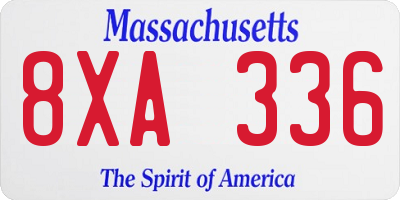 MA license plate 8XA336