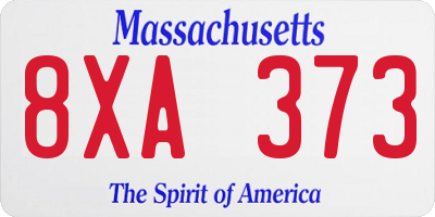 MA license plate 8XA373