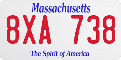 MA license plate 8XA738