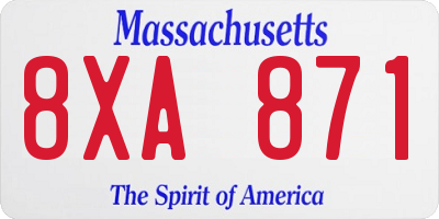 MA license plate 8XA871