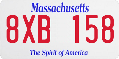 MA license plate 8XB158