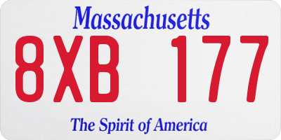 MA license plate 8XB177