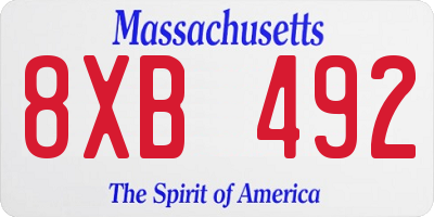 MA license plate 8XB492