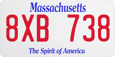 MA license plate 8XB738
