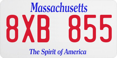 MA license plate 8XB855