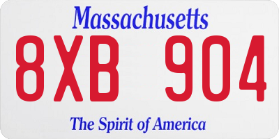 MA license plate 8XB904