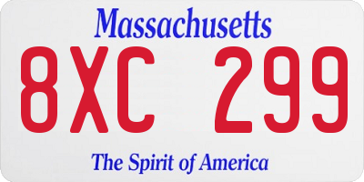 MA license plate 8XC299