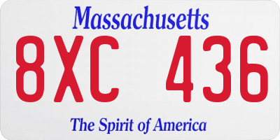 MA license plate 8XC436