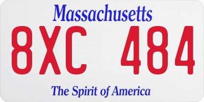 MA license plate 8XC484