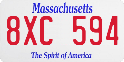 MA license plate 8XC594