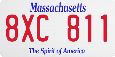 MA license plate 8XC811