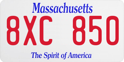 MA license plate 8XC850