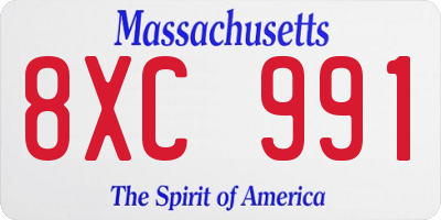 MA license plate 8XC991