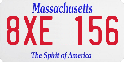 MA license plate 8XE156