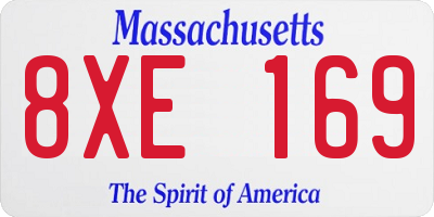 MA license plate 8XE169