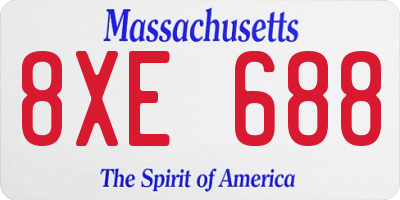 MA license plate 8XE688