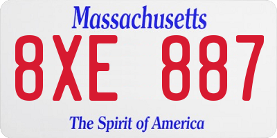 MA license plate 8XE887