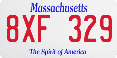MA license plate 8XF329
